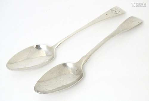 Two silver Old English pattern tablespoons hallmarked London...