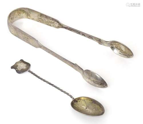 Victorian silver sugar tongs hallmarked London 1875, maker H...