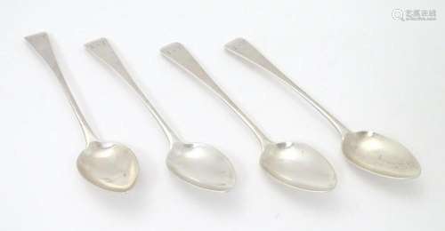 Four George III silver teaspoons, 3x hallmarked London 1814,...