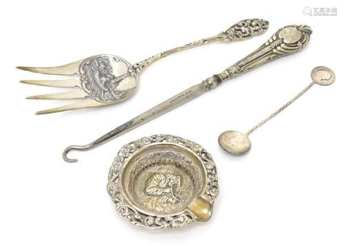 Four assorted silver and white metal items to include a silv...