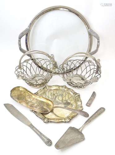 A quantity of assorted silver plated items to include a crum...