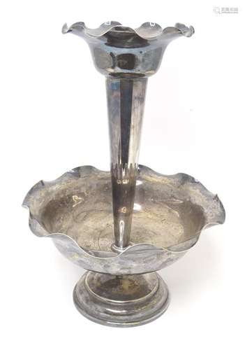 A silver plate centrepiece epergne approx 14" high