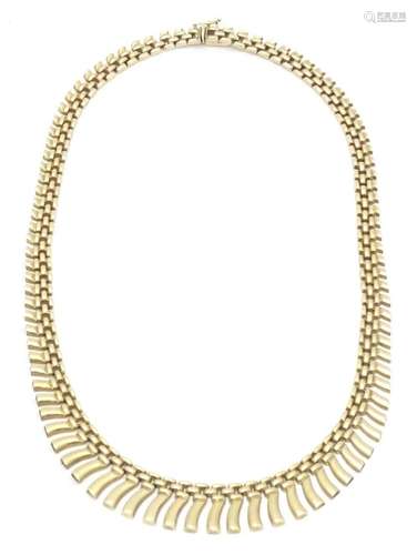 A 9ct gold necklace in the style of a Cleopatra collar. Appr...