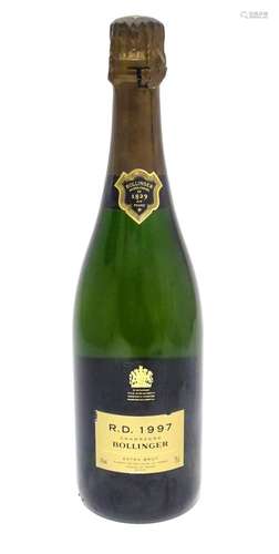 Champagne : A 750ml bottle of R. D. 1997 Champagne Bollinger...