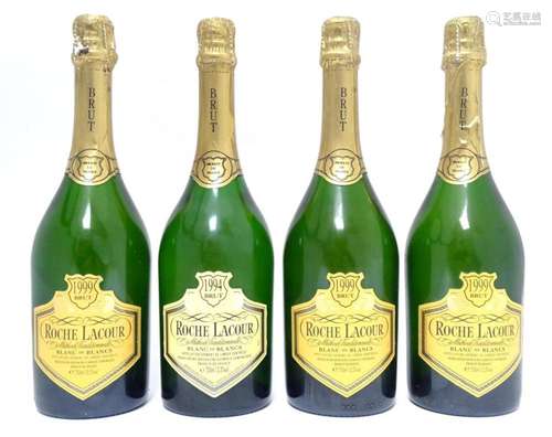 Sparkling Wine : Four 750ml bottles of Roche Lacour Blanc de...