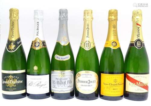 Champagne : Six assorted 750ml bottles of champagne comprisi...