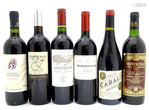 Red Wine : Six assorted 750ml bottles of red wine comprising...