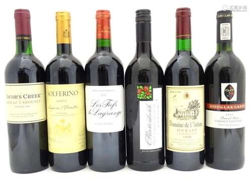 Red Wine : Six assorted 750ml bottles of red wine comprising...