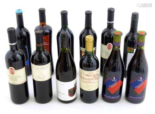 Red Wine : Twelve assorted 750ml bottles of red wine to incl...