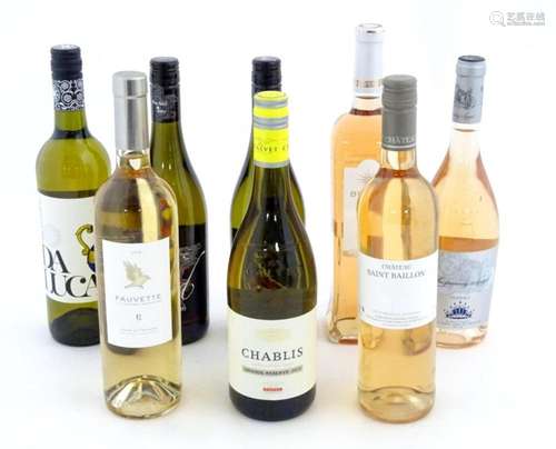 White / Rose Wine : Eight assorted 750ml bottles of wine to ...