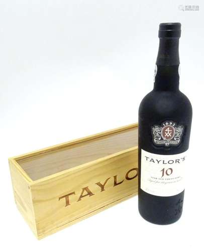 Port : A boxed bottle of Taylor's 10 year old Tawny port...