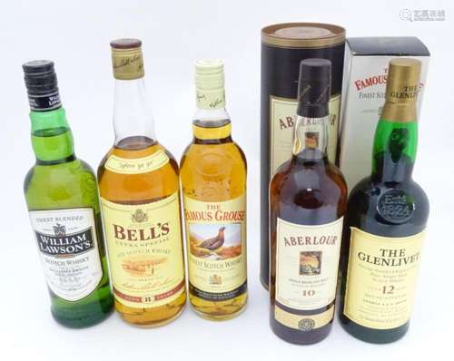 Whisky : Five bottles of assorted Whisky to include William ...