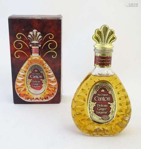 A 500ml bottle of Canton Delicate Ginger Liqueur. Boxed