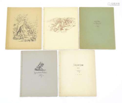 Books: Five author's proof hand bound books by Richard Z...