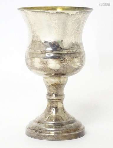 A silver pedestal cup hallmarked London 1977 with silver jub...