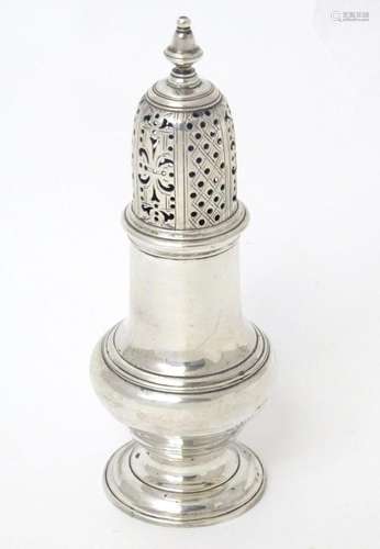 A Geo II silver caster / pepper, hallmarked London 1753, mak...