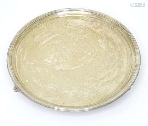 A Geo III silver card tray / salver, hallmarked London 1787,...