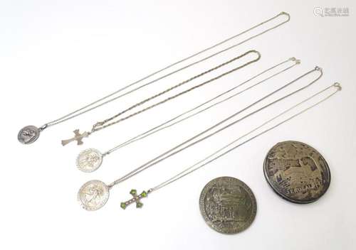 Assorted silver and white metal jewellery / talismans to inc...