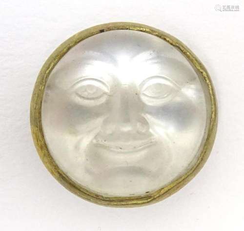 A vintage button set with Man in the Moon cabochon. Approx. ...