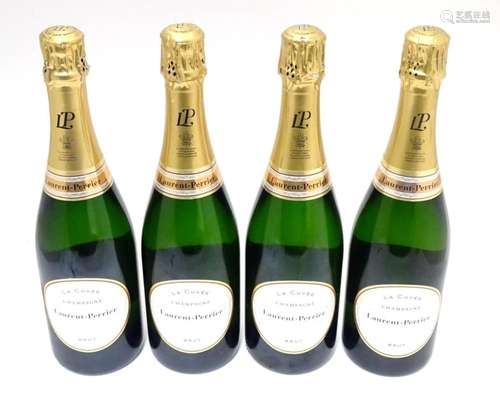 Champagne : Four 750ml bottles of Laurent-Perrier La Cuvee c...