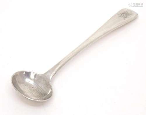 A silver Old English pattern salt spoon hallmarked London 18...