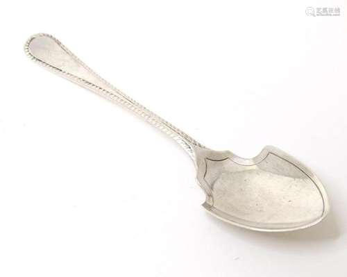 A silver jam / preserve spoon, hallmarked Sheffield 1918, ma...