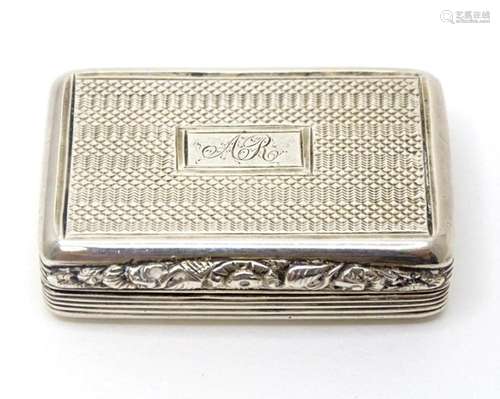 A Geo IV silver vinaigrette with engine turned decoration, o...