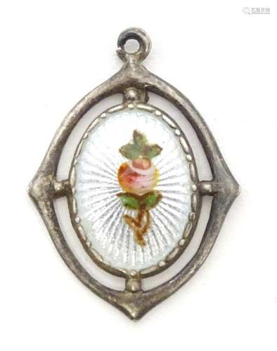 An Art Nouveau pendant with guilloche enamel decoration and ...