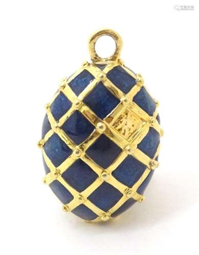 A Russian style gilt metal pendant of ovoid form. Approx 1&q...