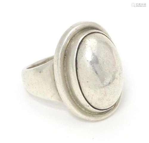 A Georg Jensen silver ring designed by Harald Nielsen, no. 4...