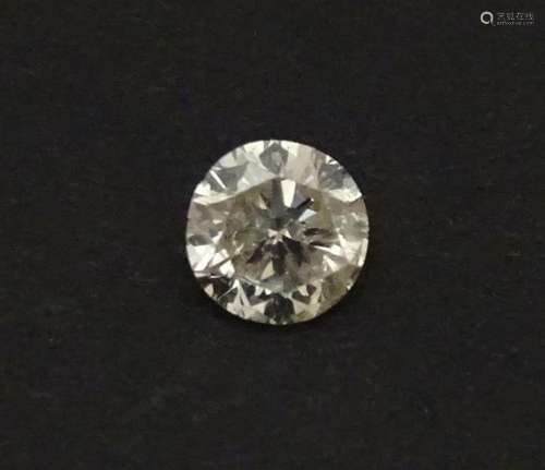 Loose unset stone: A round brilliant cut diamond. Approx. 4m...