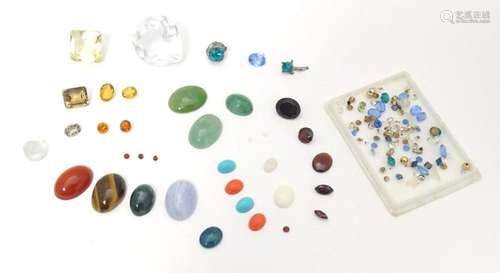 A quantity of assorted loose stones etc. to include aquamari...