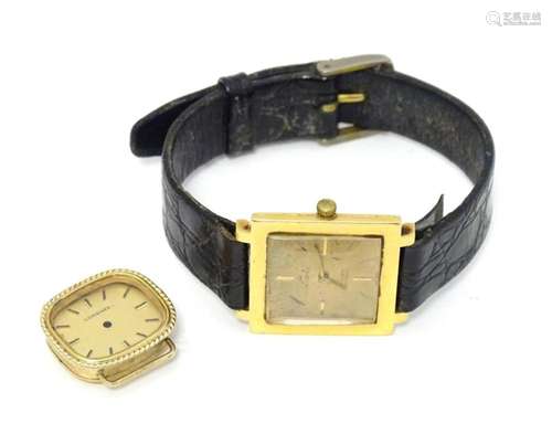 An 18ct gold cased Nivrel wristwatch with 17 jewel movement....