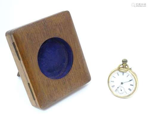 A Victorian gold plated pocket watch with inscription Presen...