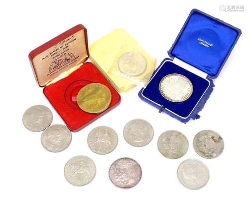 Coins : Assorted commemorative coins to include a Gibraltar ...