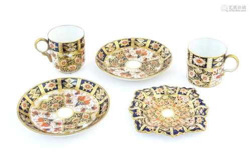 A Royal Crown Derby coffee cup and saucer decorated in the I...