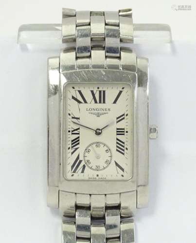 A Longines stainless steel Dolce Vita wristwatch. The rectan...