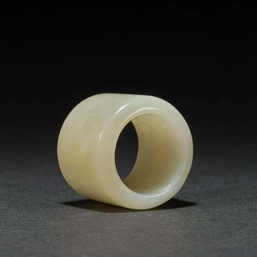 A White Jade Thumb Ring, Qing Dynasty (Private English Colle...