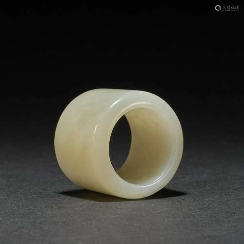 A White Jade Thumb Ring, Qing Dynasty (Private English Colle...