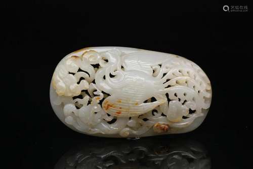 A White Jade with Russet Skin 'Phoenix' Reticulated ...