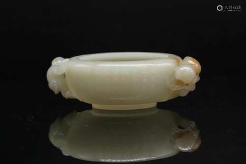 A White Jade Oval Water Pot, Late Qing Dynasty (Catalogued b...