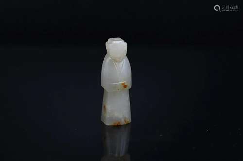 A White Jade 'Figure' Bead, Han Dynasty (Private Eng...