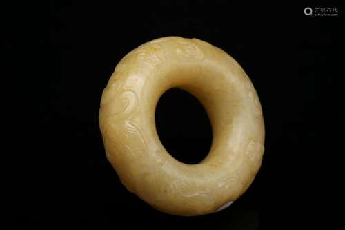 A Yellow Jade Ring, Huan, Song or Ming Dynasty (Private Engl...