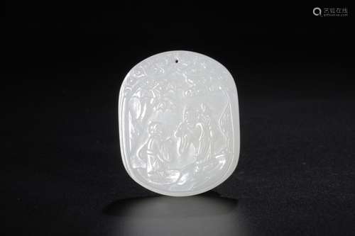 : stories of hetian jade, PeggySize: 5.3 cm wide and 4.3 x 0...