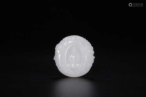 : hetian jade Buddha hang her between a readSize: 4.8 cm wid...