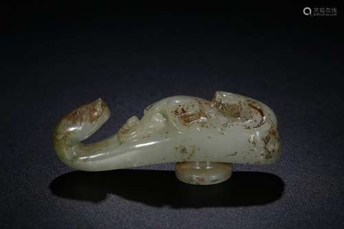 Zen: hetian jade belt ooze longnu half buckleWeighs 71 grams...