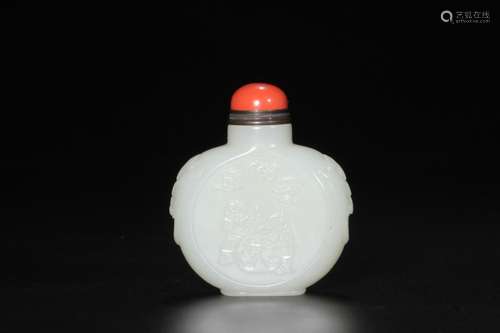 : hetian jade, many children the snuff bottleSize: 6.2 cm wi...