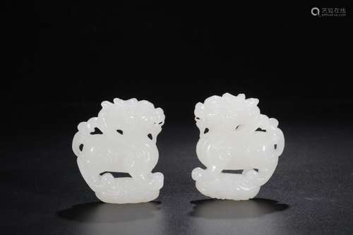 Night: hetian jade, kirin furnishing articles of a coupleSiz...