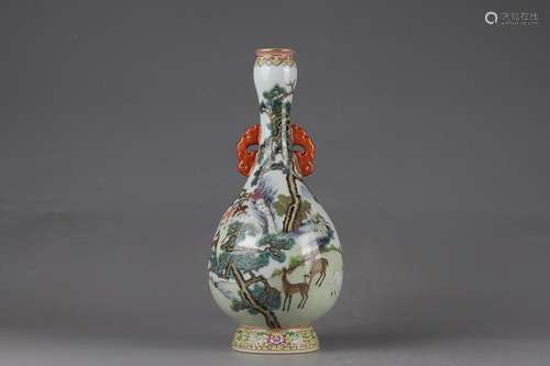 CHINESE GILDED ON FAMILLE-ROSE VASE DEPICTING 'HUNDRED D...