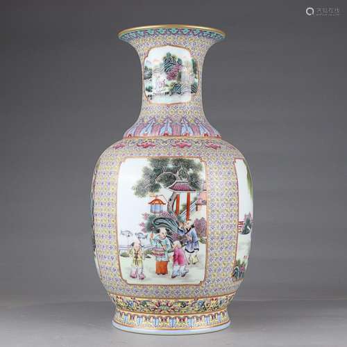 CHINESE GILDED ON FAMILLE-ROSE VASE DEPICTING 'CHILDREN ...